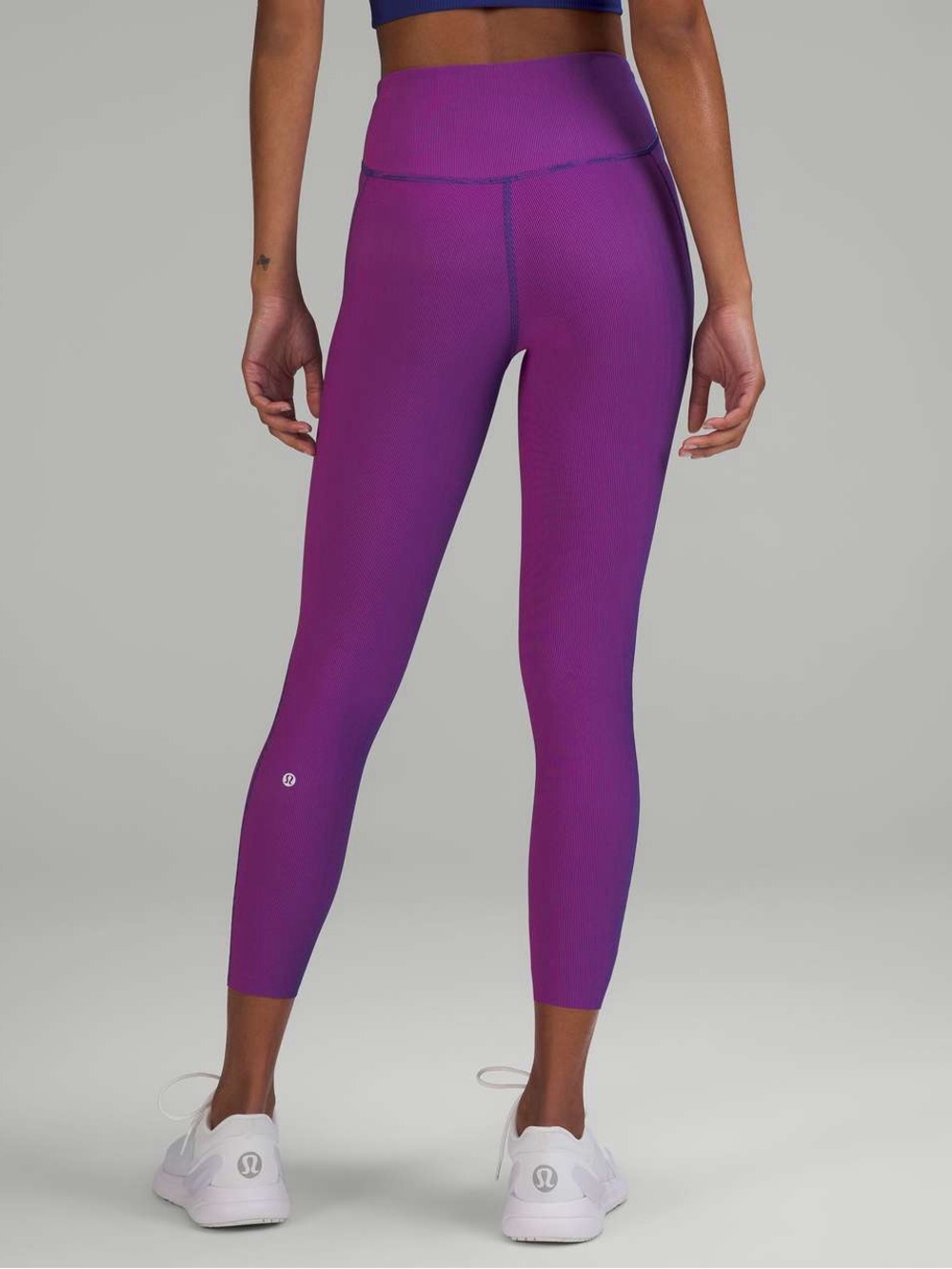 Lululemon Base Pace High-Rise Tight 25" Two-Tone Ribbed Psychic / Sonic Pink 6
